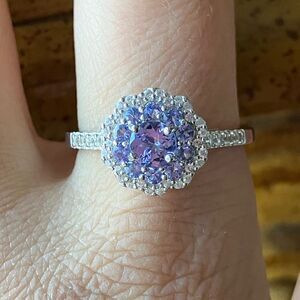 Natural Tanzanite Sterling Silver Ring Size 10